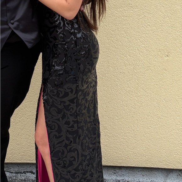 Elegant Black and Pink Sequin Prom Dress - Picture 5 of 5